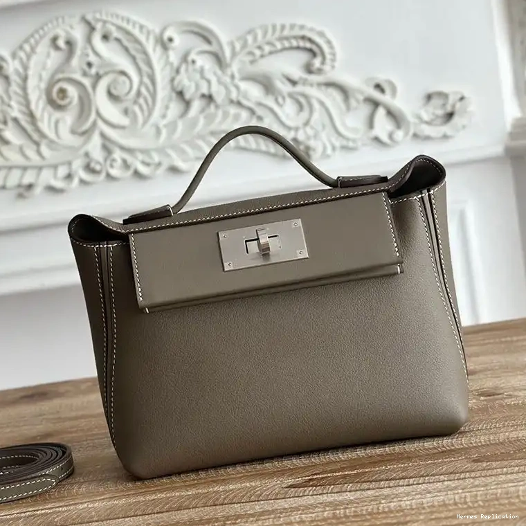Evercolor Leather Hermes Bag Khaki 24 24 Hardware Mini Palladium In Swift 0505